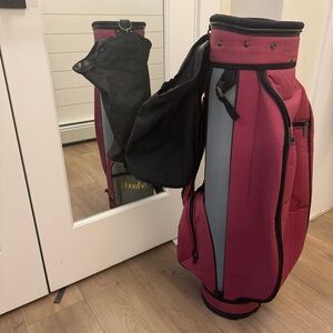 Maxfli‎ Golf Bag Cherry Red Gray Rain Cover Vintage Style Performance